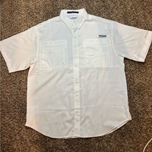 Columbia Men's Classic White Button Down Shirt